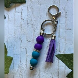 Bohemian Purple and Blue Key Holder with Tassel